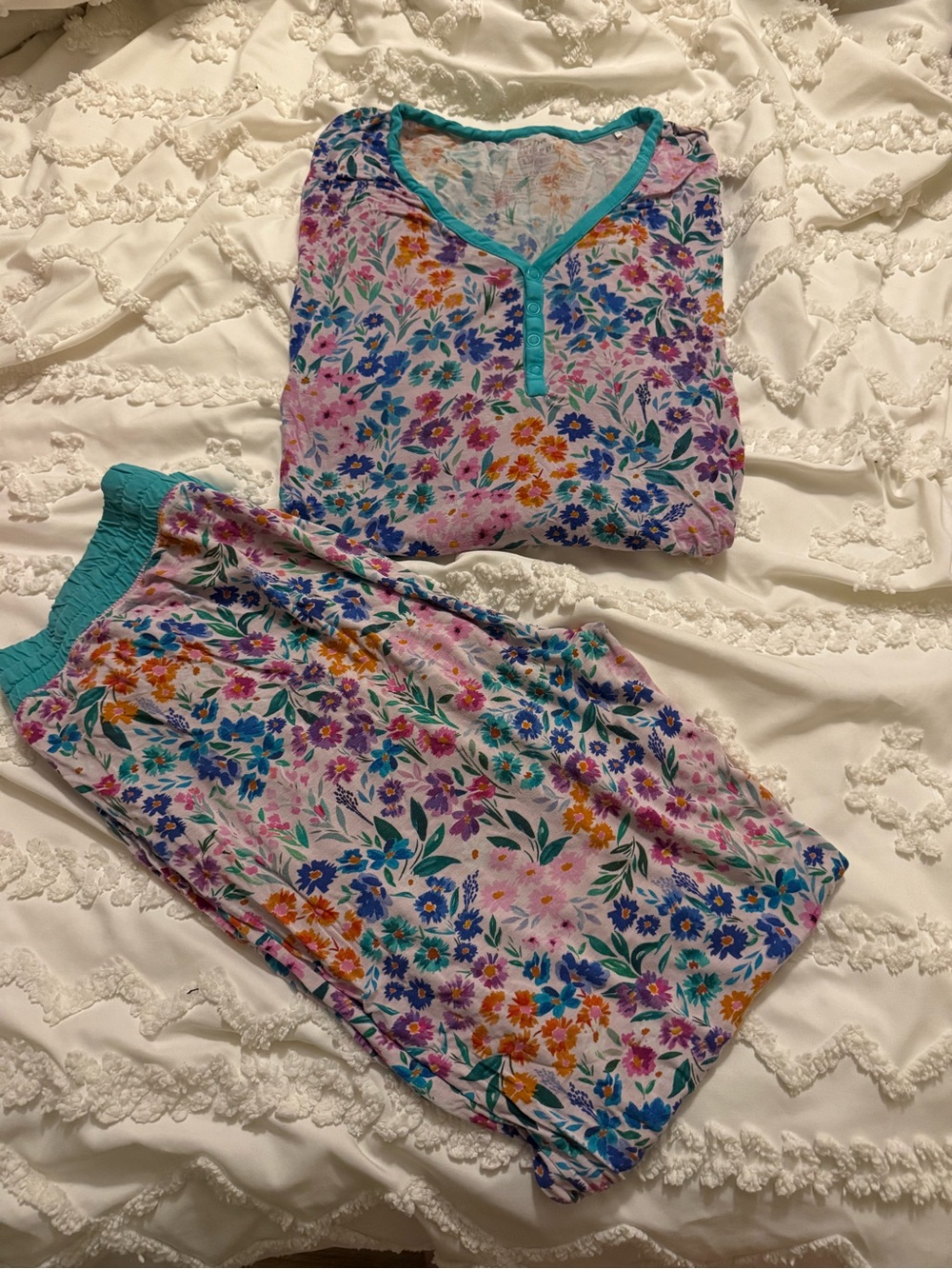 Little Sleepies Floral Bamboo Viscose-Blend Women's Pajama Set Size Large